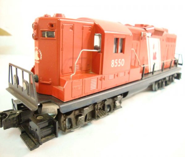 ABT: Lionel #8550 Jersey Central GP-9 Diesel/OB: Paul V. Ambrose and Drew J. Bauer present: This is the #8550 Jersey Central GP-9 Diesel that Lionel made in the 1970s. Our Opinion is that it is generally in Excellent Condition, minor signs of use bu