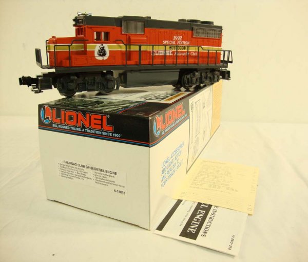 ABT: Mint Lionel #18818 Railroad Club Special Edit: Paul V. Ambrose and Drew J. Bauer present: This is the #18818 Special Edition GP-38 Diesel that Lionel made in 1992 as a special item for its Lionel Railroad Club. Features Dual Motors and Horn. Our O