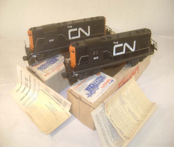 ABT: 2 Great Lionel #8031 Canadian National GP-7 D: Paul V. Ambrose and Drew J. Bauer present: These are two #8031 Canadian National GP-7 Diesels that Lionel made in the middle 1970s. Our Opinion is that they are generally in Like New Minus Condition, 