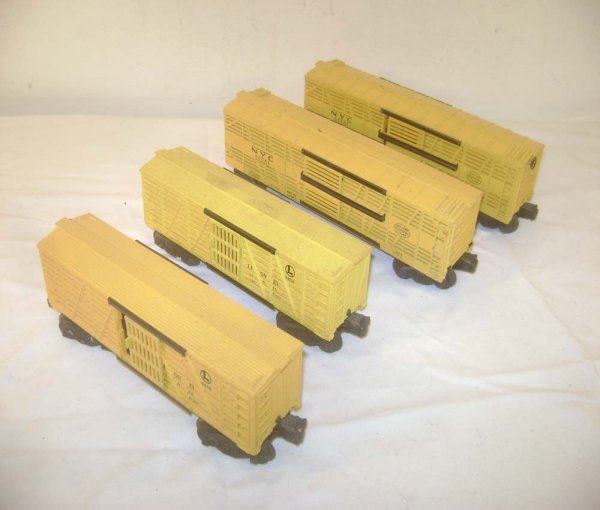 ABT: 2-each Lionel Short #6656 & #6356 Long Stock C: Paul V. Ambrose and Drew J. Bauer present: These are two #6656 short Stock Cars and two #6356 long bi-level Stock Cars that Lionel made in the late 1940s and early 1950s. Please add $18.00 for US-48 S