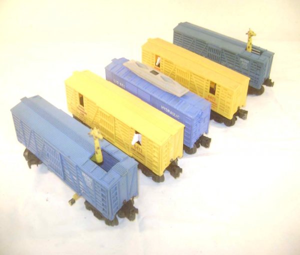 ABT: 5 Lionel 1960s Action Cars: Paul V. Ambrose and Drew J. Bauer present: These are five Action Cars that Lionel made in the 1960s. Included are two #3376 Giraffe Cars, two #6473 Rodeo Cars, and the #3357 Hydraulic Maintenance Car.