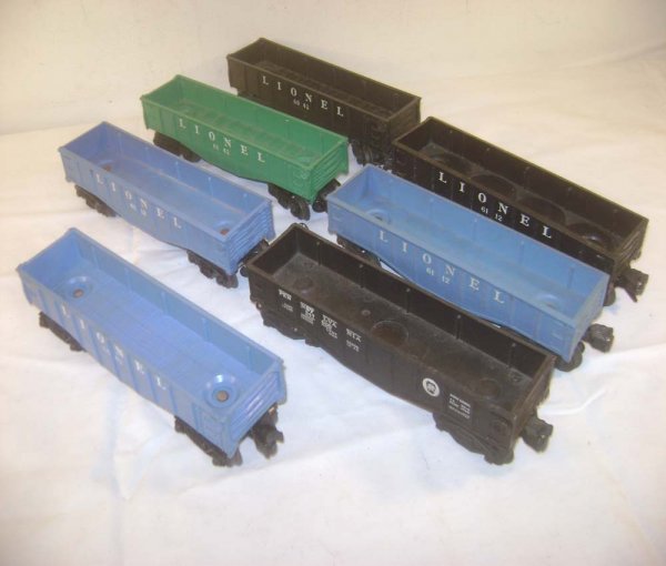 ABT: 7 Assorted Lionel Short Gondolas: Paul V. Ambrose and Drew J. Bauer present: These are seven short Gondolas that Lionel made Post War. Included are the #2452, two #6042, three #6112, and the 6142 models. Please add $20.00 for US-48 Sh