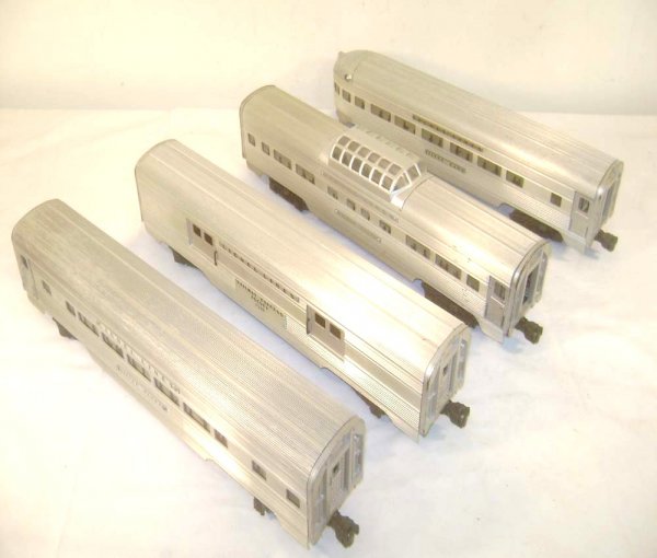 ABT: Lionel #2530/31/32/34 Silver Dawn Passenger C: Paul V. Ambrose and Drew J. Bauer present: These are the #2350 Baggage, #2531 Silver Dawn Observation Car, the #2532 Silver Range Vista Dome, and the #2534 Silver Bluff Pullman Extruded-Aluminum Passe