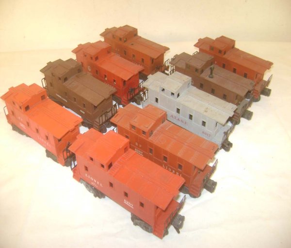 ABT: 9 Assorted Lionel SP-type Cabooses: Paul V. Ambrose and Drew J. Bauer present: These are a nine item assortment of SP-type Cabooses that Lionel made in the late 1940s and 1950s. Included are two #6017, three #6257, 3 Lighted #6357, and 