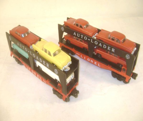 ABT: 2 Lionel #6414 Evans Auto Loaders: Paul V. Ambrose and Drew J. Bauer present: These are two #6414 Evans Auto Loaders that Lionel made in the 1950s. Included are 8 reproduction autos. Please add $16.00 for US-48 Shipping and Insurance.