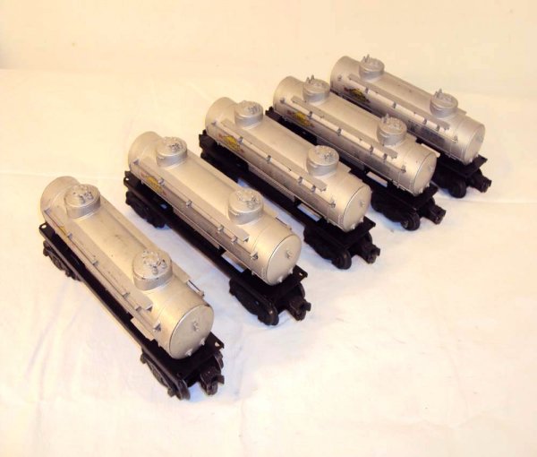 ABT: 5 Lionel #6465 Two-Dome Tank Cars: Paul V. Ambrose and Drew J. Bauer present: These are five #6465 Sunoco Two-Dome Tank Cars that Lionel made in the late 1940s and 1950s. Please add $16.00 for US-48 Shipping and Insurance.