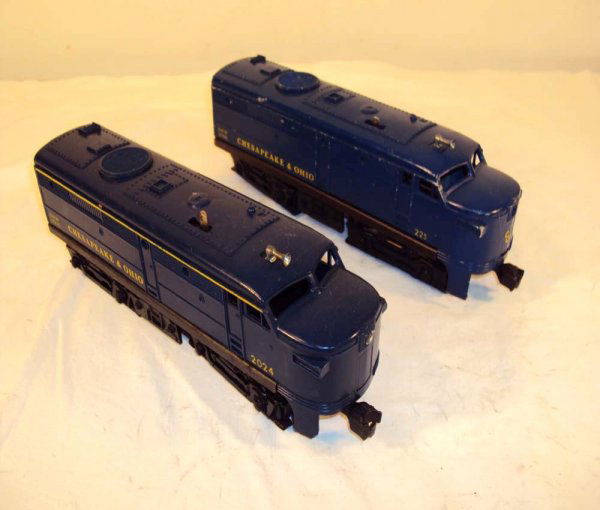 ABT: Lionel #225 and #2024 Chesapeake & Ohio Alcos: Paul V. Ambrose and Drew J. Bauer present: These are the #225 and #2024 Chesapeake & Ohio Alcos that Lionel made in the 1960's. Please add $18.00 for US-48 Shipping and Insurance.