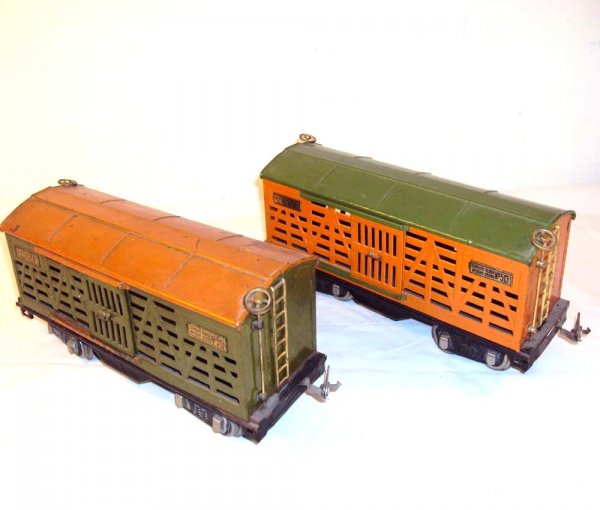 ABT: 2 Variations Lionel Standard Gauge #513 Cattl: Paul V. Ambrose and Drew J. Bauer present: These are two variations of the #513 Cattle Car that Lionel made in Standard Gauge circa the later 1920s. Please add $15.00 for US-48 Shipping and Insurance.