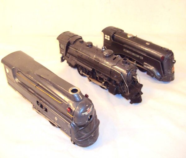 ABT: American Flyer & 2 Lionel Steam Engines: Paul V. Ambrose and Drew J. Bauer present: These are the #1666E (repainted) and the #1689E Steam Engines that Lionel made circa 1940 as well as the stamped-steel Streamline #1686 Steam Engine that Ame