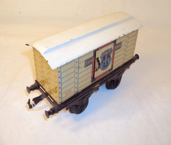 ABT: Bing 1 Gauge #200 Goods Van: Paul V. Ambrose and Drew J. Bauer present: This is the very colorful #200 Goods Van that Bing made in 1 Gauge circa the 1920s. Please add $12.00 for US-48 Shipping and Insurance.