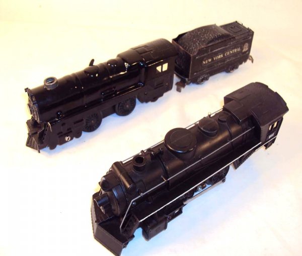 ABT: Marx Electric #666 & Clockwork Steam Engines/: Paul V. Ambrose and Drew J. Bauer present: These are the die-cast Electric #666 Steam Engine and a stamped-steel Clockwork Engine with NYC Tender that Marx made in O Gauge circa the 1950s. Please add 