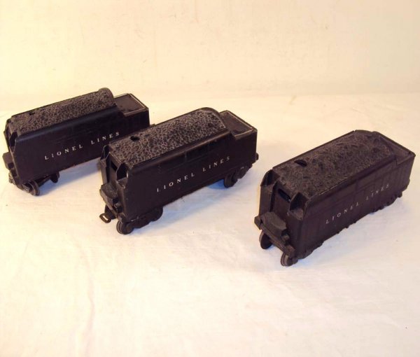 ABT: 3 Lionel #6466-type Whistle Tenders: Paul V. Ambrose and Drew J. Bauer present: These are three #6466-type Whistle Tenders that Lionel made circa 1950. Please add $16.00 for US-48 Shipping and Insurance.