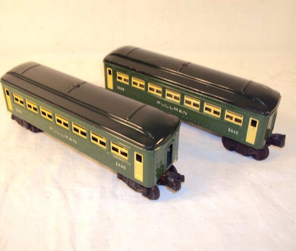 ABT: 2 Lionel #2440 Green Pullmans: Paul V. Ambrose and Drew J. Bauer present: These are two #2440 Green Pullmans that Lionel made circa the late 1940s. All Original in our Opinion. Please add $15.00 for US-48 Shipping and Insurance.