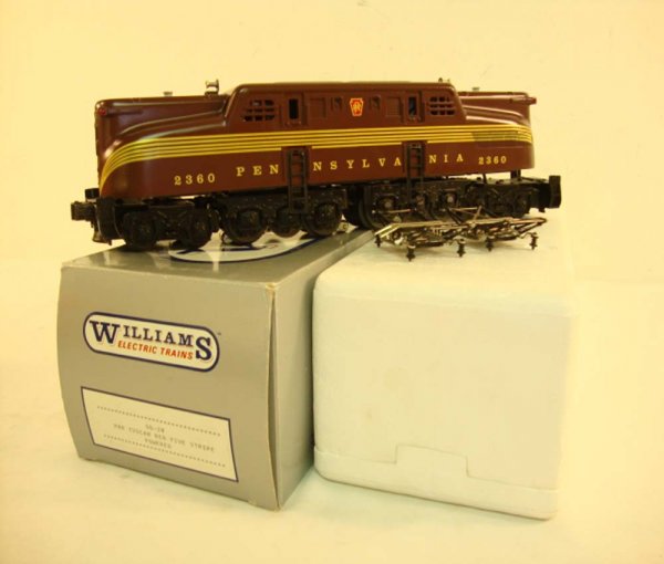ABT: Williams #2360 Pennsylvania Railroad GG-1 (20): Paul V. Ambrose and Drew J. Bauer present: This is the #2360 Pennsylvania GG-1 (20) Tuscan Red Five Electric that Williams made in O Gauge. Our Opinion is that it is generally in Like New Minus Condit
