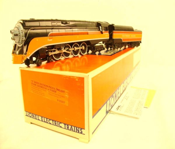 ABT: Mint Lionel #8307 Southern Pacific Daylight GS: Paul V. Ambrose and Drew J. Bauer present: These are the #8307 Southern Pacific Daylight GS-4 Steam Engine and Tender that Lionel made in the 1980s. Features Magnetraction, Whistle and Sounds of Steam