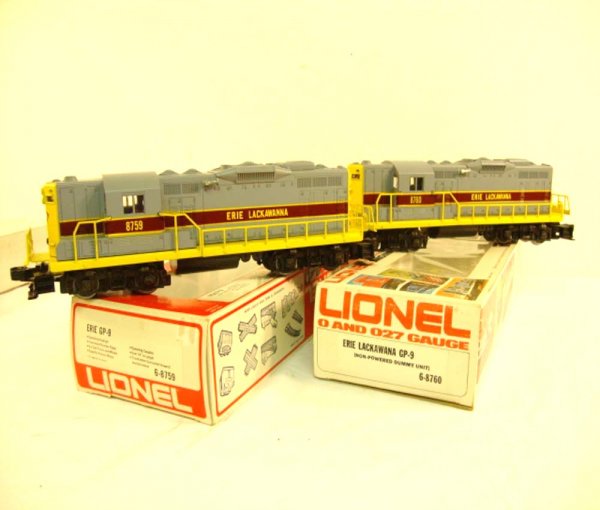 ABT: Great Lionel #8759/#8760 Erie Lackawanna GP-9 : Paul V. Ambrose and Drew J. Bauer present: These are the #8759/8760 Erie Lackawanna GP-9 Diesel and Non-Powered Diesel that Lionel made in the 1970s. Our Opinion is that they are generally in Like New