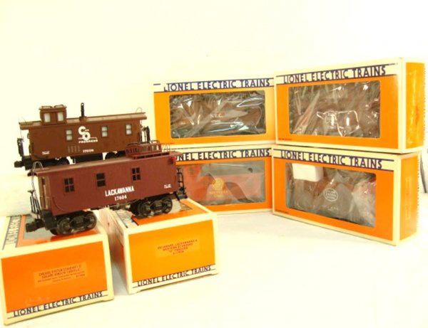 ABT: 6 Mint Assorted Lionel Cabooses/OBs: Paul V. Ambrose and Drew J. Bauer present: These are six Assorted Cabooses that Lionel made a few years ago. Included are the #17600 NYC Wood-sided Caboose, the #17608 Chessie System Square Window Cab