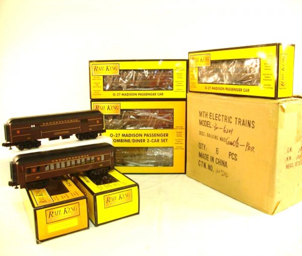 ABT: 6 Mint Assorted Pennsylvania MTH Heavyweight : Paul V. Ambrose and Drew J. Bauer present: These are six Assorted Pennsylvania Heavyweight Passenger Cars that MTH made in O Gauge a few years ago. Included are the #30-6200 Baggage, the #30-6201 Madi