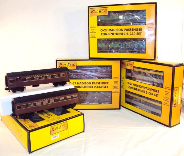 ABT: 4 Mint MTH Assorted Combine/Diner Sets/OBs - : Paul V. Ambrose and Drew J. Bauer present: These are four Assorted Combine/Diner Sets that MTH made in O Gauge a few years ago. Included are the #30-6249 Chesapeake & Ohio Set, the #30-6241 Southern C