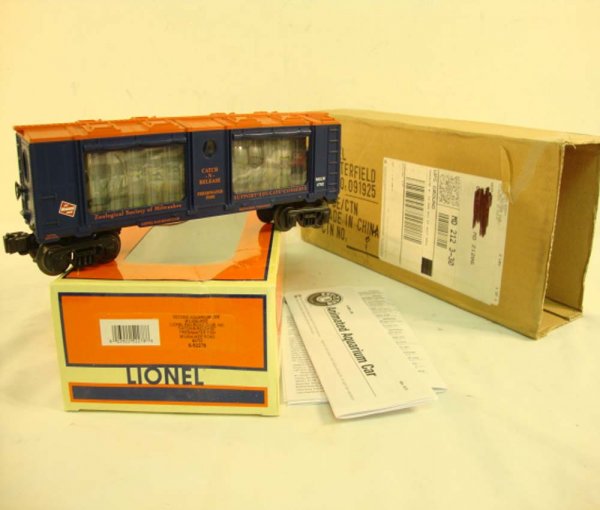 ABT: Lionel #52278 Milwaukee Road LMRRC Aquarium C: Paul V. Ambrose and Drew J. Bauer present: This is the #52278 Milwaukee Road Operating Aquarium Cars that Lionel made a few years ago for the Milwaukee Railroad Collectors Club. Our Opinion is that it