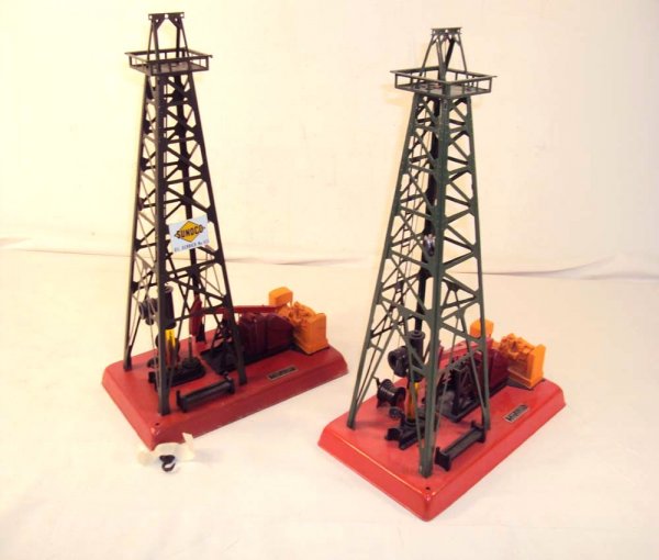ABT: 2 Lionel #455 Operating Oil Derricks: Paul V. Ambrose and Drew J. Bauer present: These are two #455 Operating Oil Derricks that Lionel made in the early 1950s. Please add $20.00 for US-48 Shipping and Insurance.