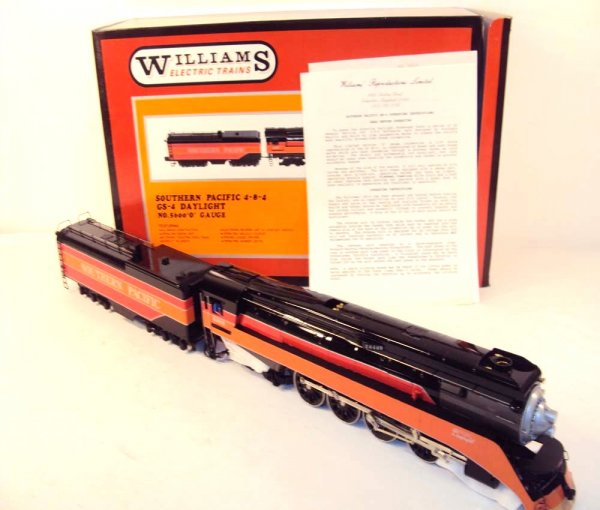 ABT: Great Williams #5600 Southern Pacific GS-4 4-: Paul V. Ambrose and Drew J. Bauer present: These are the #5600 Southern Pacific GS-4 4-8-4 Daylight Steam Engine and Tender that Williams made in O Gauge some years ago. Our Opinion is that they are g