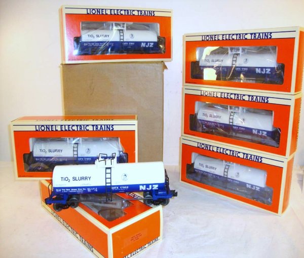 ABT: Mint Case of 6 Lionel #17902 New Jersey Zinc : Paul V. Ambrose and Drew J. Bauer present: These are a case of #17902 New Jersey Zinc Tank Cars (6 cars) that Lionel made a few years ago. Our Opinion is that they are generally in Mint Condition, no 