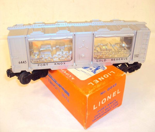 ABT: Nice Lionel #6445 Fort Knox Gold Bullion Car/: Paul V. Ambrose and Drew J. Bauer present: This is the #6445 Fort Knox Gold Bullion Car that Lionel made in the early 1960s. Our Opinion is that it is generally in Excellent Plus Condition; would grad