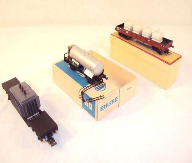 ABT: 3 Great Assorted HO Rolling Stock Items/OBs: Paul V. Ambrose and Drew J. Bauer present: These are three great pieces of European HO Rolling Stock from the 1950s. Included are the #55 Gondola with BV Marque and OB that was sold thru the famed 'Au