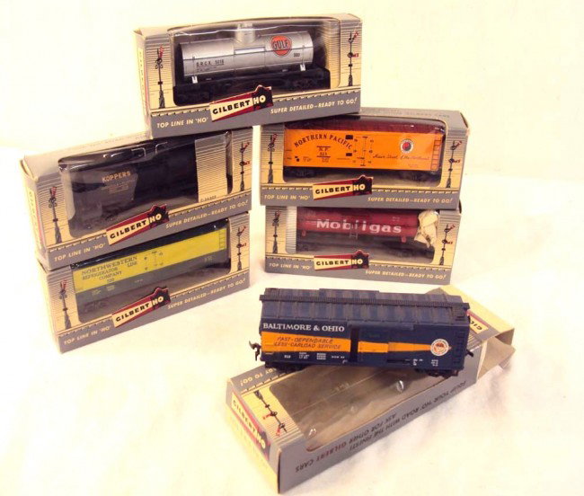 ABT: Nice Assortment Gilbert HO Rolling Stock/OBs: Paul V. Ambrose and Drew J. Bauer present: This is a 6-item assortment of Rolling Stock that Gilbert made in HO circa the 1960s. Included are #s 500, #518, #520, #521, #33513 and #33517. Our Opinion i