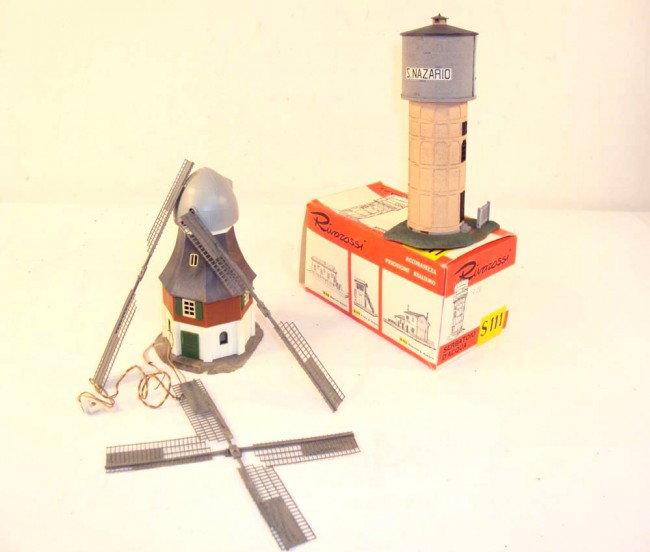 ABT: Nice Faller HO Windmill & Rivarossi Water Tow: Paul V. Ambrose and Drew J. Bauer present: These are the Faller Windmill and the Rivarossi Cistern/Water Tower that were made in HO circa the 1960s. Our Opinion is that they are generally in Excellent