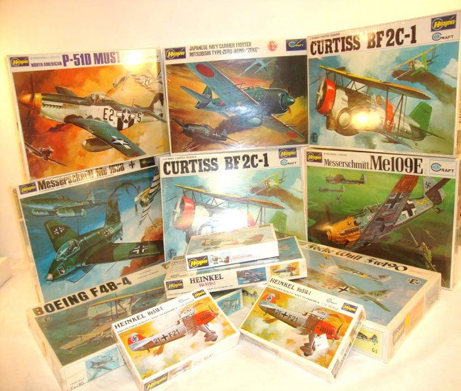 ABT: 12 Sealed Hasegawa Airplane Kits/OBs: Paul V. Ambrose and Drew J. Bauer present: These are 12 sealed Kits (1:32 & 1:72 Scale) that Hasegawa of Japan made circa the 1970s. Our Opinion is that the Lot is generally in Mint Condition. Include