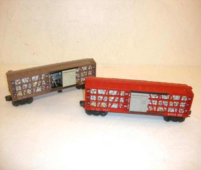ABT: Lionel #3434 Operating Poultry Car & #6434 Il: Paul V. Ambrose and Drew J. Bauer present: These are the #3434 Operating Poultry Car and the #6434 Illuminated Poultry Car that Lionel made in the 1950s. Our Opinion is that they are generally in Exce