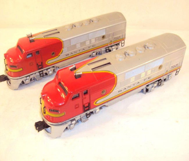 ABT: Lionel #2343 Santa Fe F-3 AA Diesels: Paul V. Ambrose and Drew J. Bauer present: These are the #2343 Santa Fe F-3 AA Diesels that Lionel made in the 1950s. Our Opinion is that the Original Cabs are generally in Excellent Condition but the