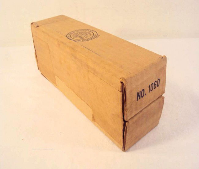 ABT: RARE Original Lionel Corrugated Box for #1060: Paul V. Ambrose and Drew J. Bauer present: This is the RARE Original Box for the common-place #1060 Scout-Type Steam Engine that Lionel introduced in 1960. A MUST for a serious Box Collector; only the