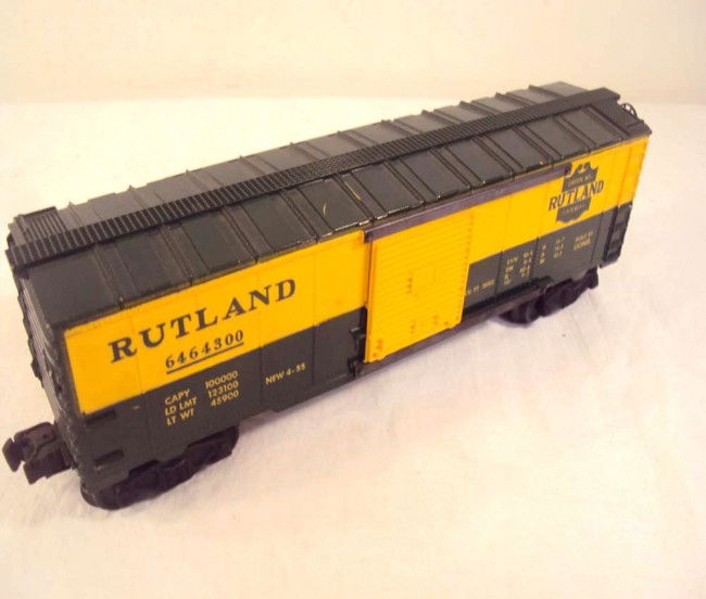 ABT: Rare Lionel #6464-300 Solid-Shield Rutland Bo: Paul V. Ambrose and Drew J. Bauer present: This is the #6464-300 Rutland Box Car that Lionel made circa 1955. It is the Very Rare Solid-Shield variation and a Benchmark piece in the 6464-series. Nice