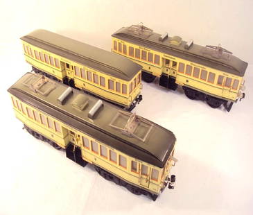 ABT: Superb Fulgurex 1 Gauge 3-Unit Electric Troll: Paul V. Ambrose and Drew J. Bauer present: This is the 3-unit #502/512 Electric Combination of Trolleys and Passenger Cars that Fulgurex of Switzerland made in 1 gauge circa the recent past. Each unit