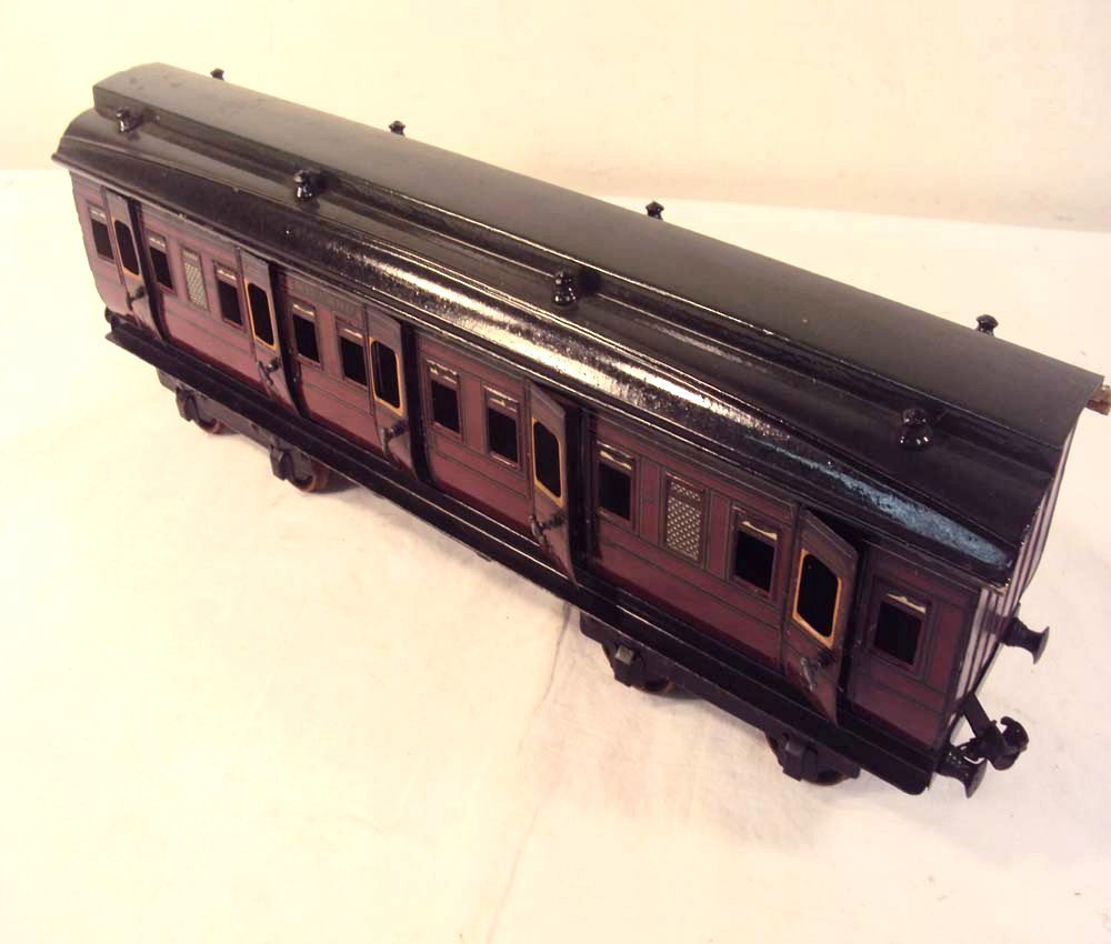 ABT: A.W. Grammage 1 Gauge #2875 Midland 3rd Class: Paul V. Ambrose and Drew J. Bauer present: This is the #2875 Midland 3rd Class Passenger Coach made in Germany for A. W. Grammage of London in 1 gauge circa the 1930s. Nicely detailed example that mea