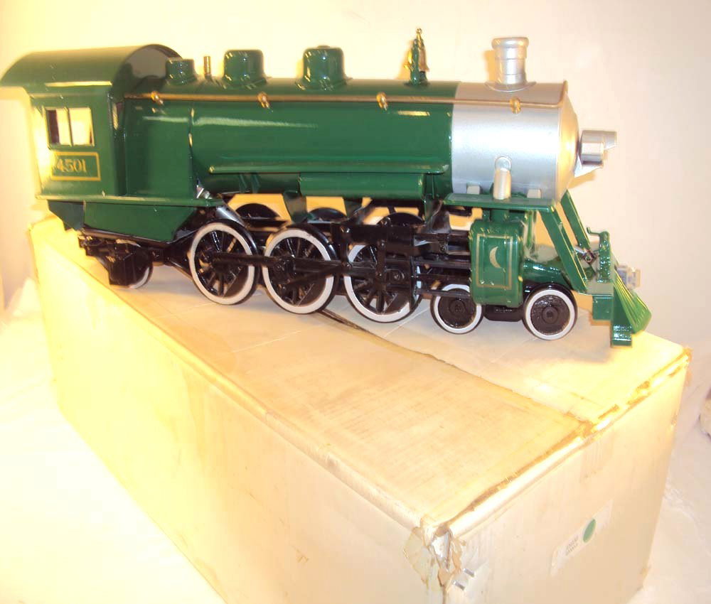 ABT: Buddy L Reproduction Outdoor Railroad #2000A : Paul V. Ambrose and Drew J. Bauer present: This is a recent reproduction by T-Reproductions of the #2000A Green Southern Steam Engine that Buddy L made as an outdoor railroad item in the 1920s. Our Op
