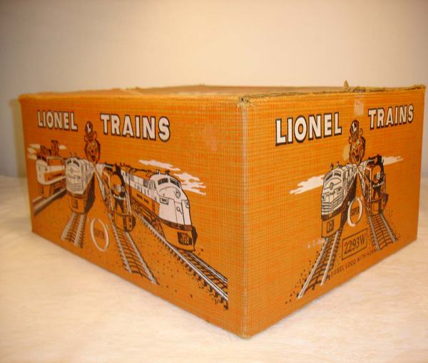 ABT:Brick Lionel #2293W GG-1 1957 Set Box: Paul V. Ambrose and Drew J. Bauer present:This is the Original Set Box for the #2293W Freight Set that Lionel made in 1957. This Set would have included the #2360 Tuscan Single Stripe GG-1 Electric, t