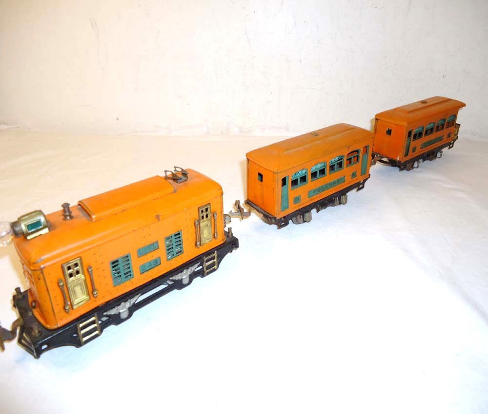 ABT: Lionel #248 Electric & #629/630 Passenger Car: Paul V. Ambrose and Drew J. Bauer present: These are the #248 Electric and the #629/630 Passenger Cars that Lionel made Pre War. No Boxes. Please add $18.00 for US-48 Shipping and Insurance.