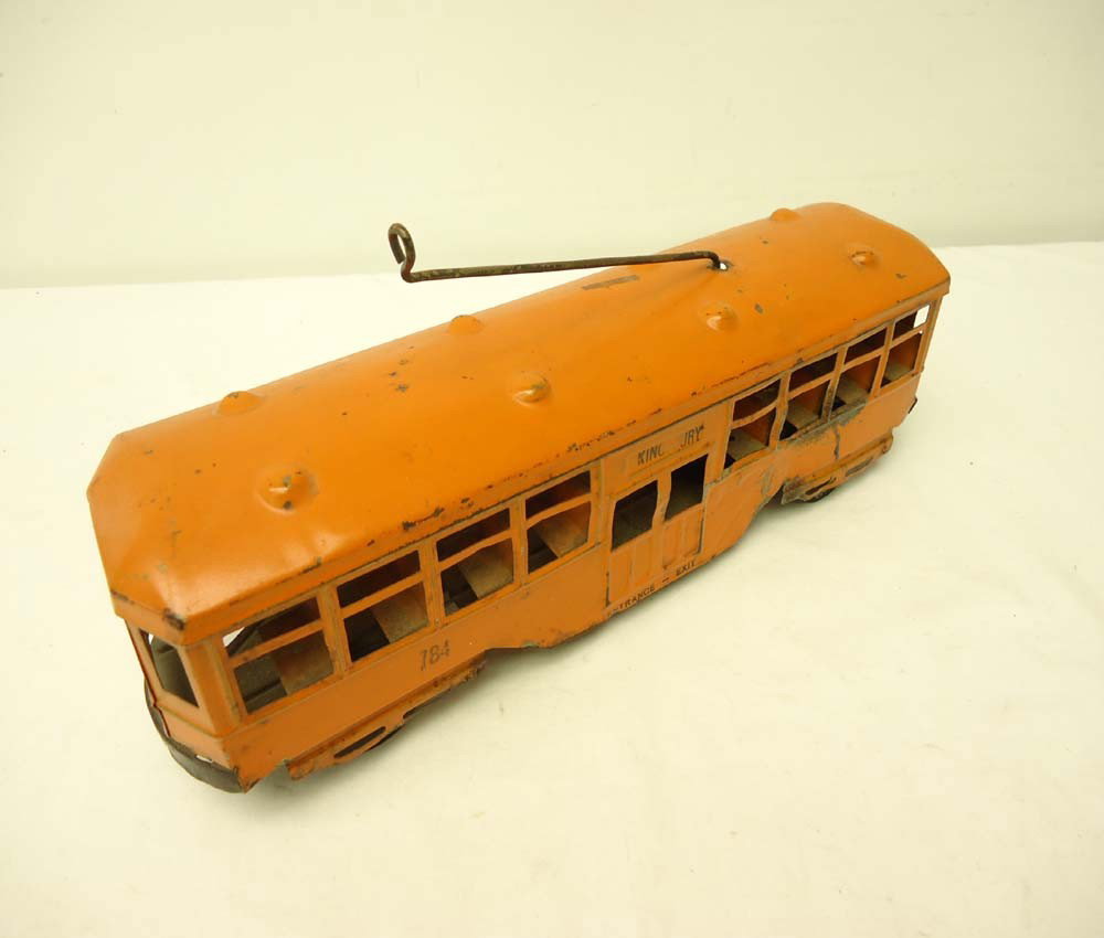 ABT: Unusual #784 'Kingsbury' Floor Trolley: Paul V. Ambrose and Drew J. Bauer present: This is a very unusual #784 'Kingsbury' Floor Trolley with Bell and Interior detail by an unknown Maker in Wide Gauge circa the 1920s. It measures approx. 14