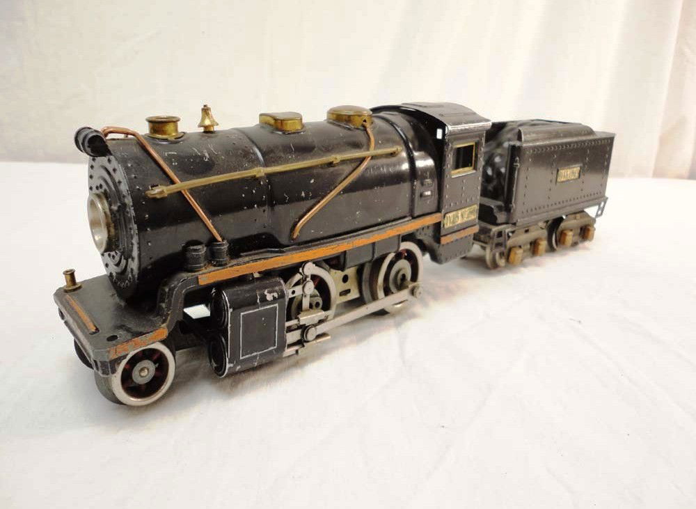 ABT: Scarce Ives O Gauge #258 Steam Engine & #1663T: Paul V. Ambrose and Drew J. Bauer present: This is the #258 Steam Engine and #1663T Tender that Ives made in O gauge in the early 1930s using Lionel items. No Box. Please add $20.00 for US-48 Shipping