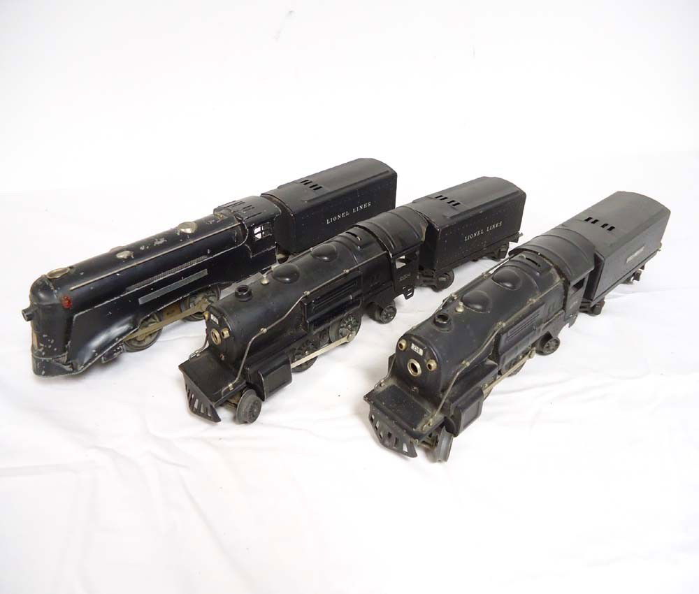 ABT: Lionel #258 (2) & #289 Steam Engines & Tender: Paul V. Ambrose and Drew J. Bauer present: These are two #258 and one #289 Steam Engines with Tenders (2-1689Ts and one #2689TX) that Lionel made in O gauge Pre War. No Boxes. Please add $25.00 for US