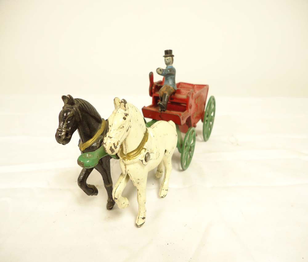 ABT: Horse Drawn 'Sand & Gravel' Wagon: Paul V. Ambrose and Drew J. Bauer present: This is the die-cast Horse Drawn 'Sand & Gravel' Wagon w/Driver by an unknown Maker from some time long ago. This example measures approx. 11-inche in length