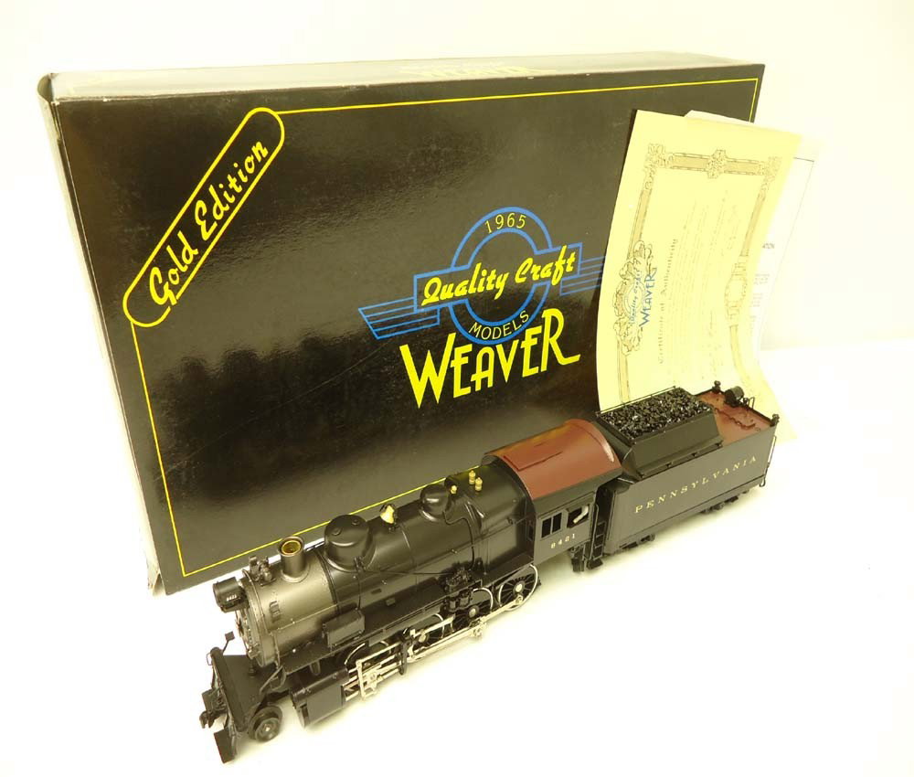 ABT: Mint Weaver #8421 PRR H-10 2-8-0 Steam Engine: Paul V. Ambrose and Drew J. Bauer present: These are the #8421 PRR H-10 2-8-0 Steam Engine and Tender that Weaver made in O Gauge a few years ago. Our Opinion is that they are generally in Mint Condit