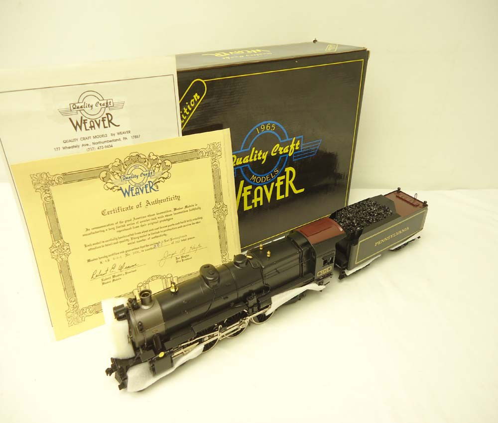 ABT: Mint Weaver #5478 Pennsylvania K-4S 4-6-2 Eng: Paul V. Ambrose and Drew J. Bauer present: This is the #5478 Pennsylvania K-4S 4-6-2 Engine and Tender that Weaver made a few years ago. Our Opinion is that they are generally in Mint Condition. Origi