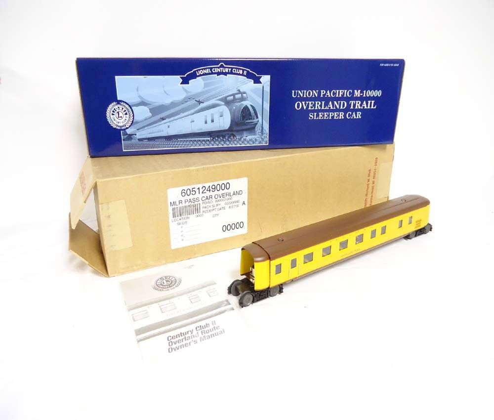 ABT: Mint Lionel #51249 Union Pacific M-10000 Cent: Paul V. Ambrose and Drew J. Bauer present: This is the #51249 Union Pacific M-10000 Sleeper Car that Lionel made a few years ago as an extra add-on car for the Century Club II remake of the UP 072 Str