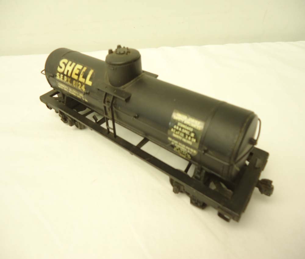 ABT: Lionel #715 Shell Scale Tank Car: Paul V. Ambrose and Drew J. Bauer present: This is the #715 Tank Car that Lionel made in Scale O circa 1940. Our Opinion is that it is generally in Excellent Minus Condition. No Box. All Original in o