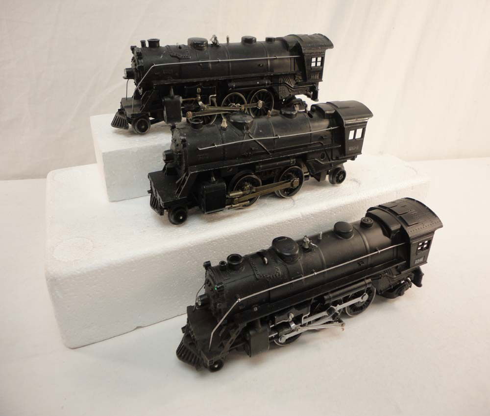 ABT: Lionel #204, #224E, & #1666 Steam Engines: Paul V. Ambrose and Drew J. Bauer present: These are the #204, #224E, and #1666 Steam Engines that Lionel made in O gauge Pre War. No Boxes. Please add $28.00 for US-48 Shipping and Insurance.